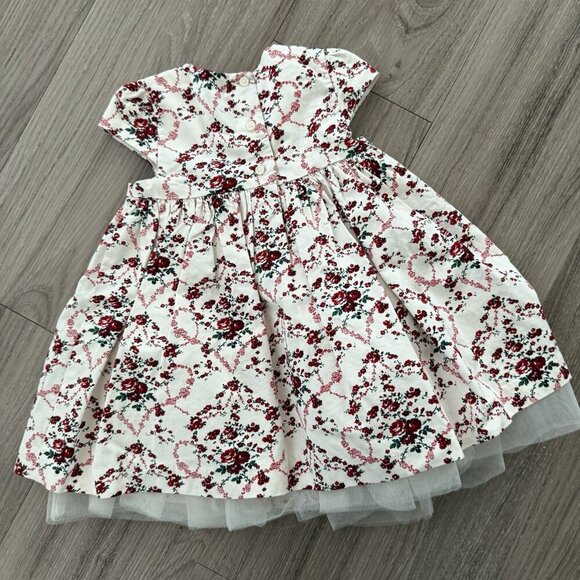 Janie And Jack Girls Ivory Floral Party Dress Size 12 To 18 Months Classic - Picture 4 of 8